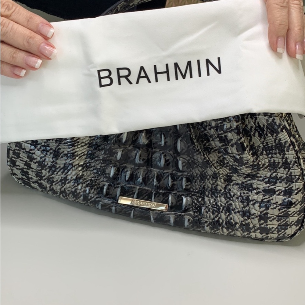Brahmin Black and White adjustable strap Women's Bag